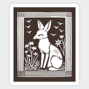 FOX with  Flowers & Fowl by FayeFamiliar Sticker